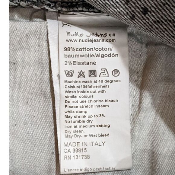 Nudie Jeans Co Men's Charcoal Grey Skinny Jeans Size 30x34 - Picture 9 of 10